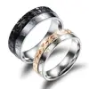 Lovers' Roman Numerals Rings Fashion Trendy Black/Gold Full Stainless Steel Women Men Jewelry GJ456