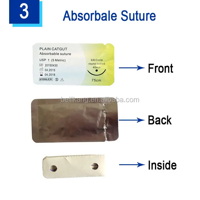 High Quality Medical Consumables Disposable Absorbable Plain CATGUT Surgical Suture Thread With Needle