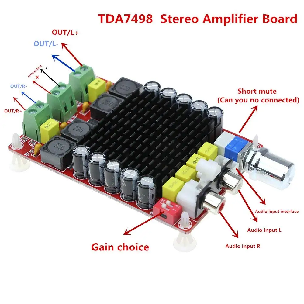 Leyal TDA7498 DC 14-34V Amplifier Board of Class D 2X100W Dual Channel Audio Stereo Amplifier Board XH-M510