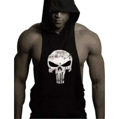 

2017 Mens gym wear pocket tank top with hood hoody tank top gym hoodies, Picture colors