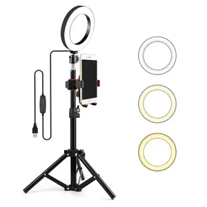 Desktop Portable 6 inch LED Selfie Ring Light with Stand Tripod for Cell Phone