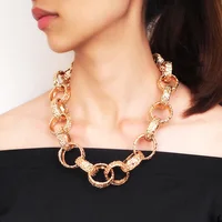 

Statement Metal Coarse Chain Custom Choker Necklace For Women 2019 New Punk Alloy Maxi Bib Collar Necklaces Big Jewelry Gold