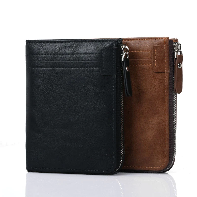 

Top Fashion Men Wallets with Coin Bag Zipper Mens Wallet Male Small Money Purses Dollar Slim Purse New Design Card Case