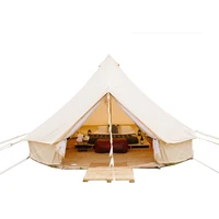 

5m beige heavy duty canvas bell tent for glamping