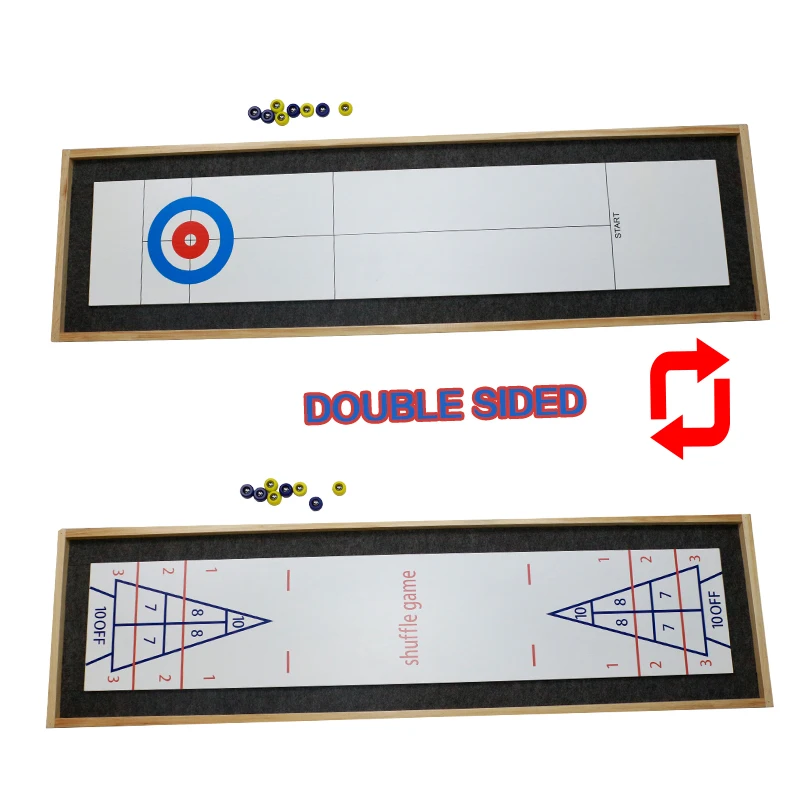 Economy Shuffleboard Set Indoor Outdoor Shuffle Board Game 8 Pucks 4