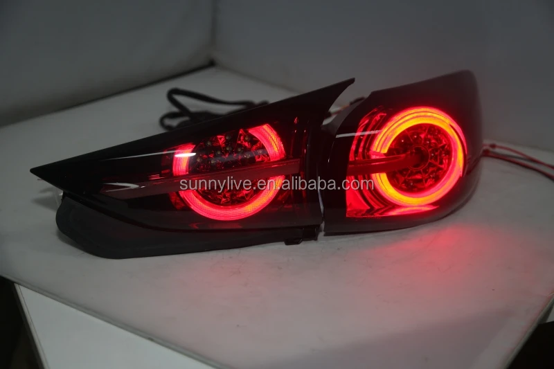 LED Tail Lamp For MAZDA 3 Axela  Hatchback 2015 -2018  TW Smoke Black cover  Dark red housing