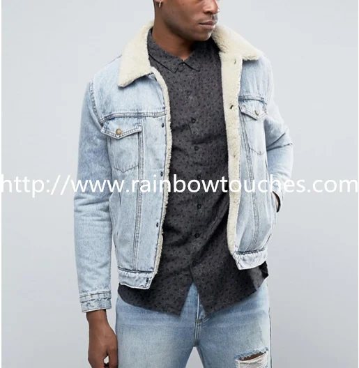 sherpa collar denim jacket