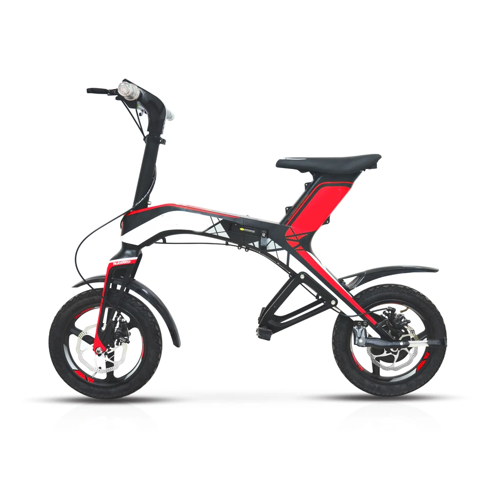 

2018 Robstep New Style Sport Foldable Electric Bicycle with 4.4 ah LG battery, Black blue red green yellow