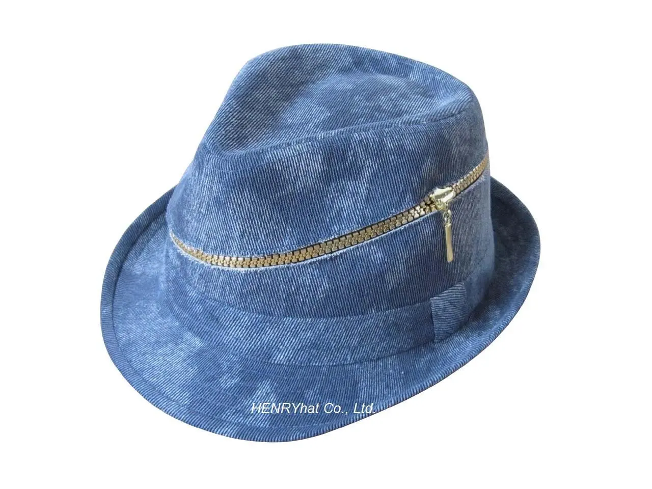 denim fedora hat