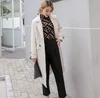 Simple return to the ancients long pattern dust coat woollen coat