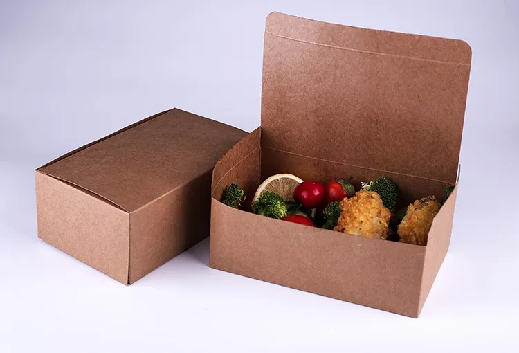 Custom Brown Kraft Recycled Packaging Takeaway Paper Food Box