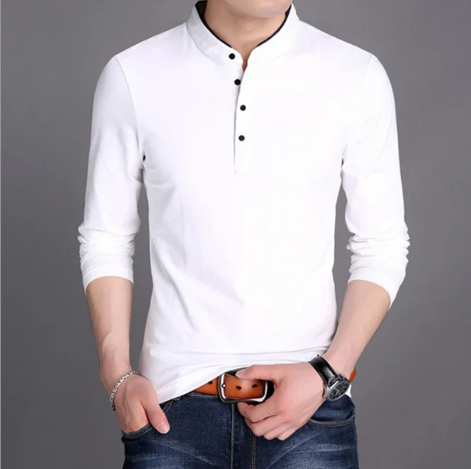 S38882 Solid Color Wholesale Clothing Men Long Sleeve Cotton Shirt ...