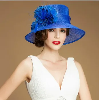 blue dress hat