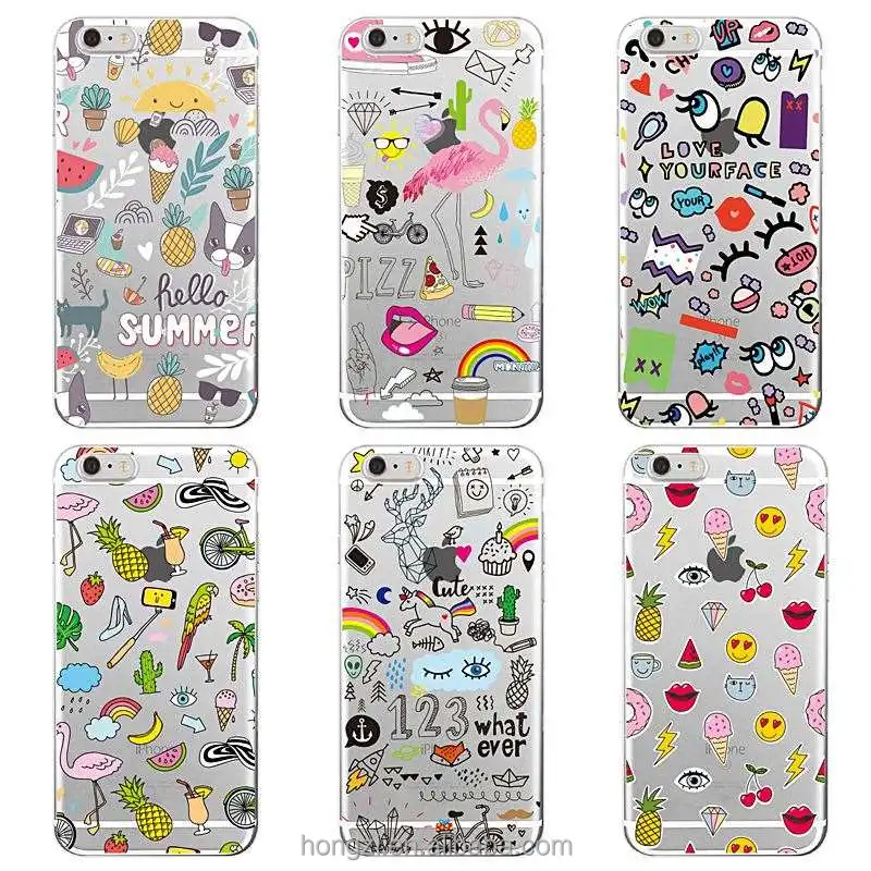 

Pineapple ice cream Flamingo Unicorn Diamond Soft TPU Case For iphone 5 5s 6 6s 6plus 7 7plus 4 4s Samsun s8 s5 s6 s7 cover, As picture