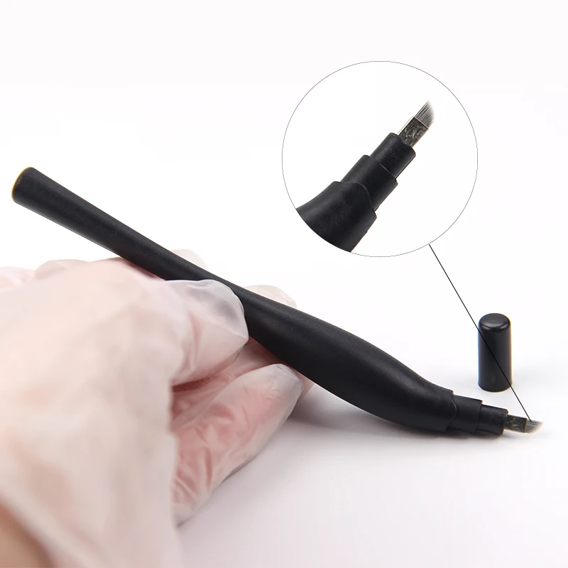 

Microblading Disposable Eyebrow Tattoo Manual Pen Permanent Makeup Needles Blades, Blue