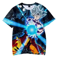 

Hot Japanese cartoon dragon ball cool and casual 3D print t-shirts for children boys and girls in summer spring