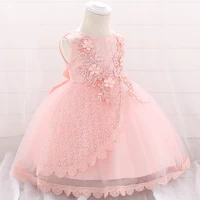 

Summer Baby Dress Wholesale Birthday Party Kids Girls Smoking Flower Baby Lace Dress L1902xz
