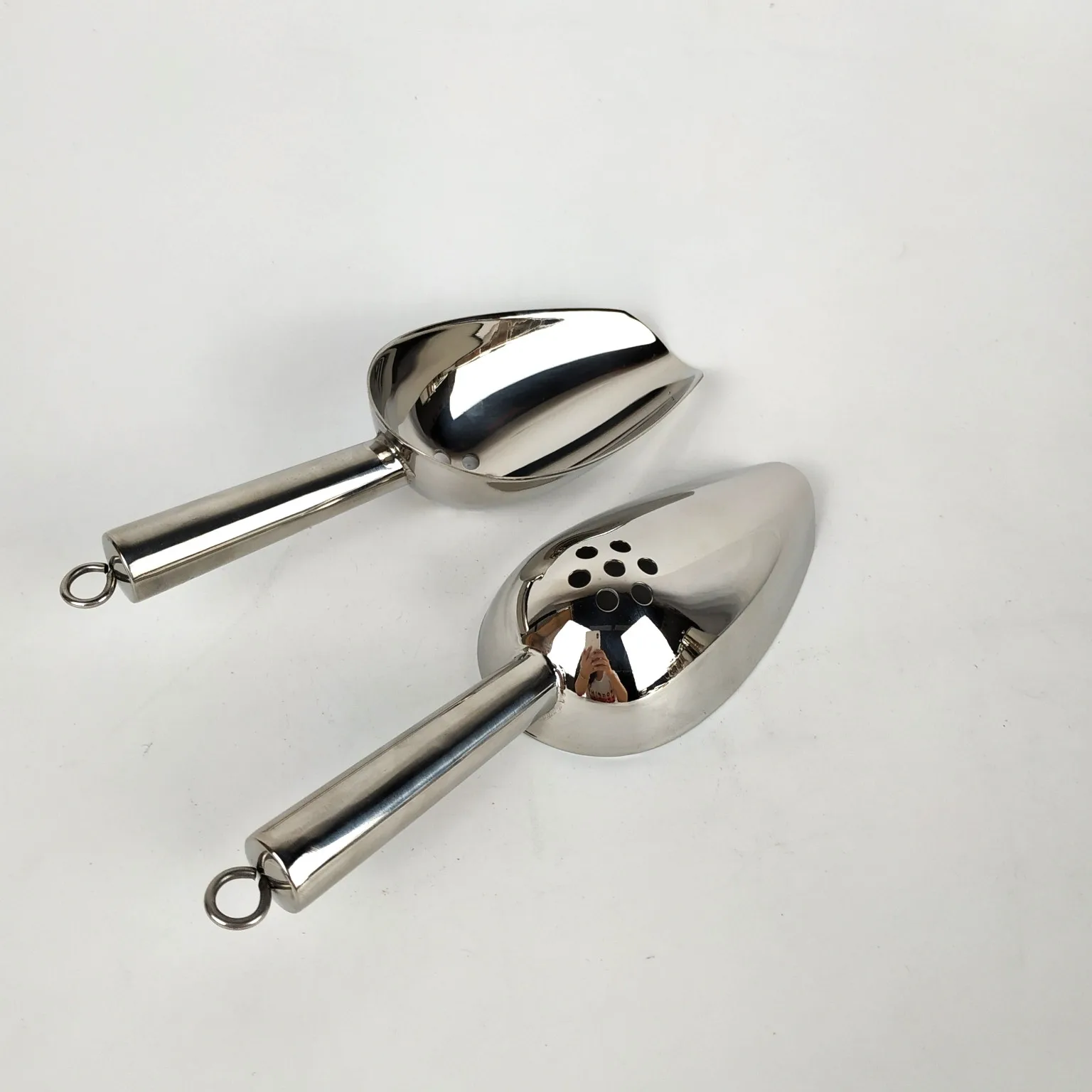 18/8 Mirror Polish Stainless Steel Shovel Serving Ice Bucket Scoop With