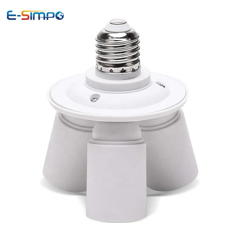 
3 in 1 E26/E27 to E27 Light Socket Splitter Adapter Extender E27 screw lamp holder splitter 
