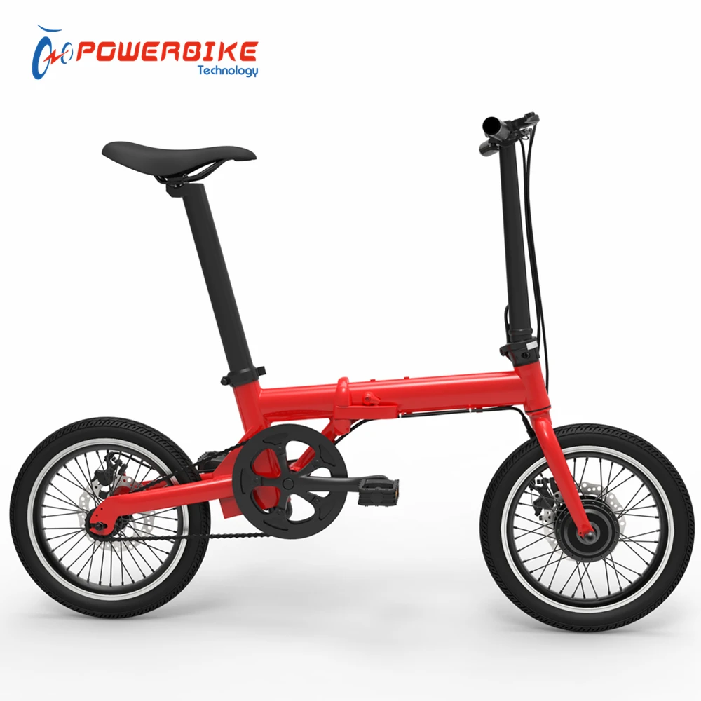 

Factory direct 16 inch 250w 36v red electric folding bike with CE certify