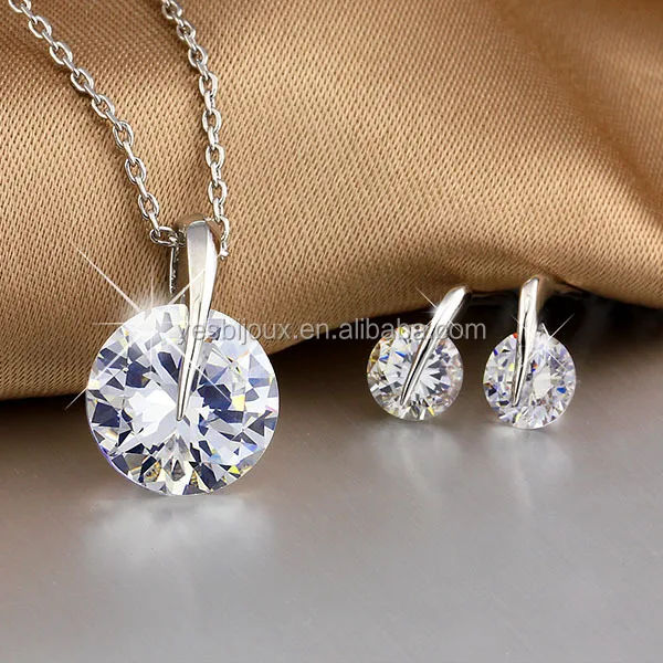 

gemstone jewellery set cubic cz necklace pendant jewelry