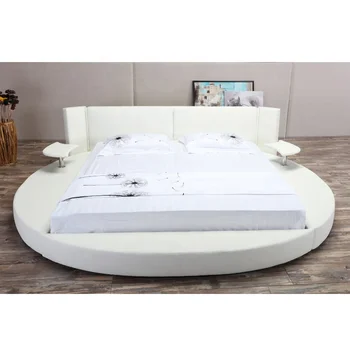 2016 Latest Design King Size White Leather Round Rotating Beds Buy Round Rotating Beds Cheap Round Beds Rotating Round Bed Product On Alibaba Com