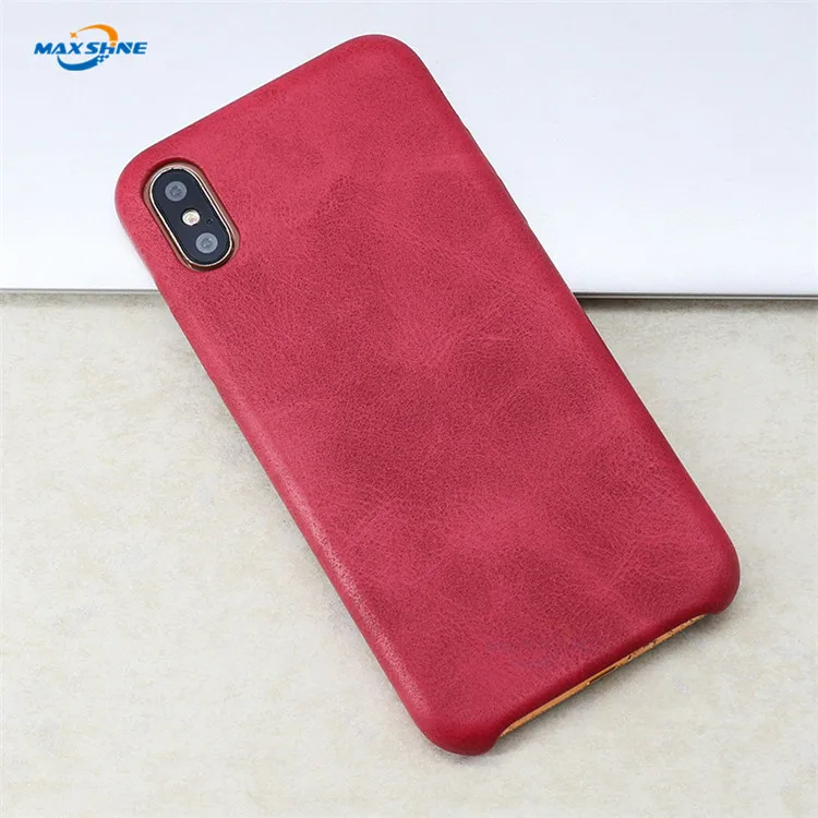 Maxshine Custom Pu Leather Shockproof Phone Back Cover Case For Iphone X Xr Xs Max