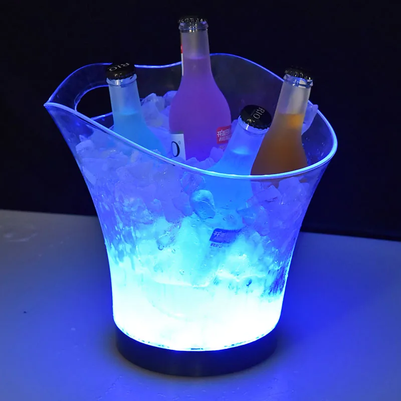 

OEM design Ice maker China plastic material customize brand logo LED ice buckets, Custom color you want