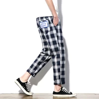 

2018 New Products Mens Clothing One Piece Check Print Casual Trousers