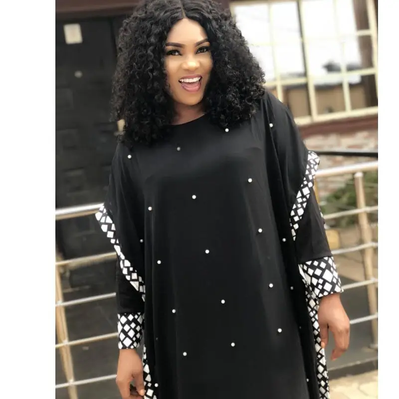 

H & D New Arrival Plus Size Women Dresses Long Sleeve Maxi Dresses With Beads