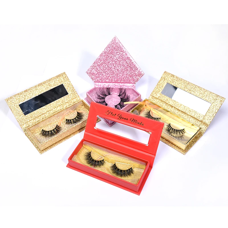 

Fluffy private label korean silk false faux 3d eyelashes mink vendors package box custom, Natural black