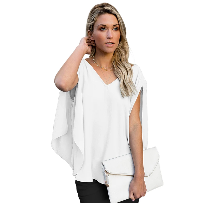 

2019 Women Clothing V-Neck Bowknot Three-Quarter Sleeve Blouse