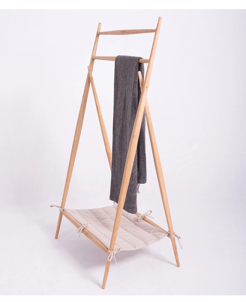 modern design coat rack oak solid wooden clothes rack