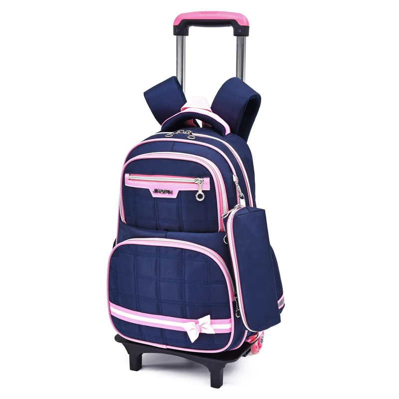 Wholesale High Quality Trolley School Bags,Trolley School Backpack With 6 Wheels For Teenagers