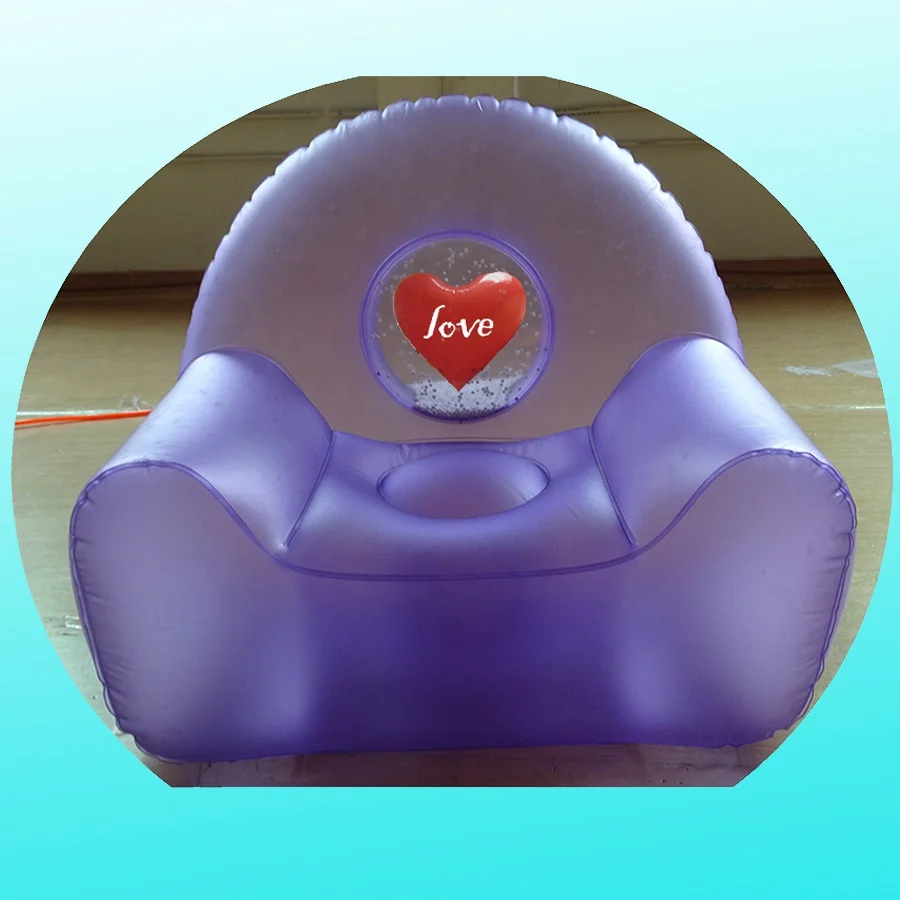 
clear pvc inflatable love ball sofa for kids 