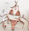 NEW!Triangle Top Ties Double Fabric Seamless Reversible Bikini
