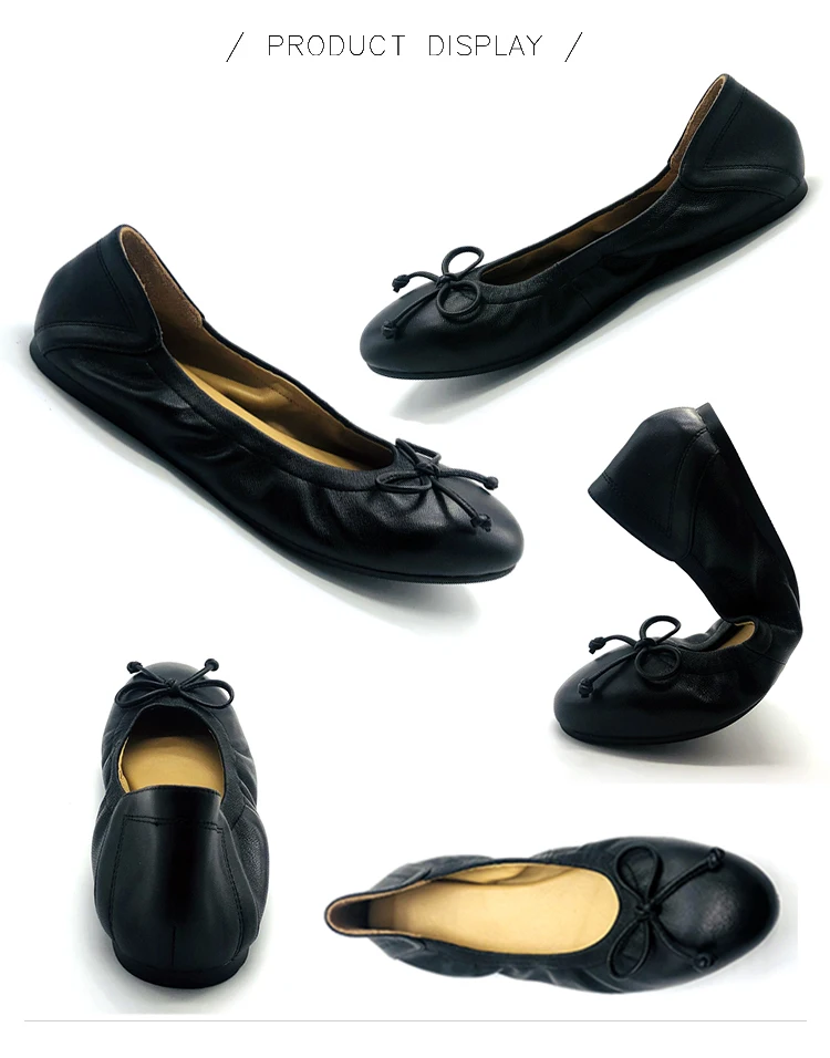 ladies soft leather flat shoes