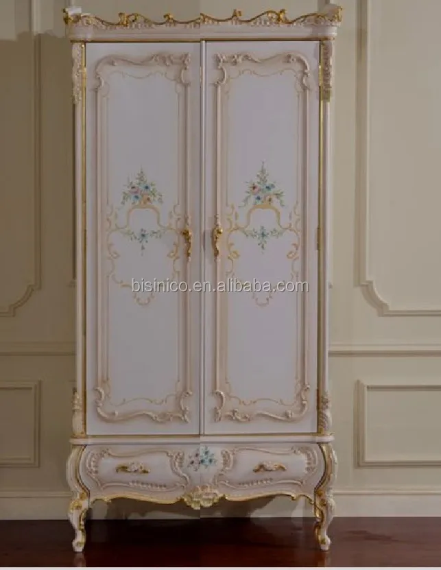 Italy Flower Hand Painted Bedroom Furniture Goild Foil Trim Two Doors Wardrobe For Kids Buy Hand Painted Bedroom Furniture Goild Foil Trim Two Doors