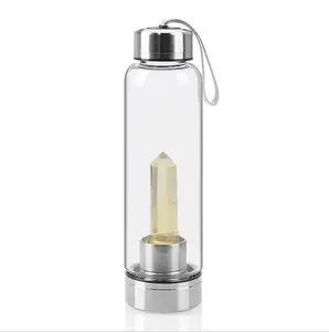 Hot sell magnetic crystal healing water bottle quartz water bottle alkaline crystal energy cup drinking for business gift