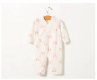 

Wholesale Casual Newborn Baby Muslin Soft Romper Infant Long Sleeve Cotton Onesie Baby Jumpsuit