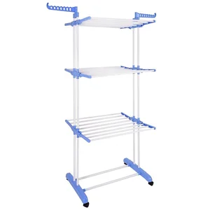 Folding Cloth Hanger Rack Space Saving Garment Display Hanger Stand Metal Rack For Clothes Towel