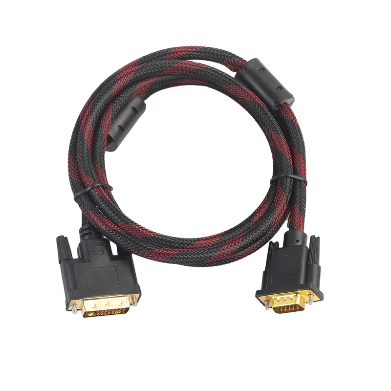 

Gold Plated 1080P DVI 24+1 DVI-D Male to VGA Male Active Audio Video Adapter Converter Cable for Computer HDTV