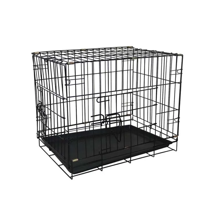 

2020 newest collapsible metal pet dog cage with plastic tray MHD001, Customized
