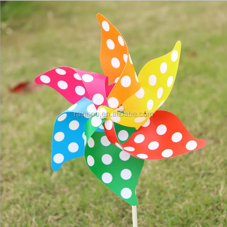 
Promotional 6 blades party garden wedding decoration plastic windmill for kids 