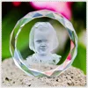 3D Laser Sunflower Crystal Block Cube For Baby Birth Souvenir