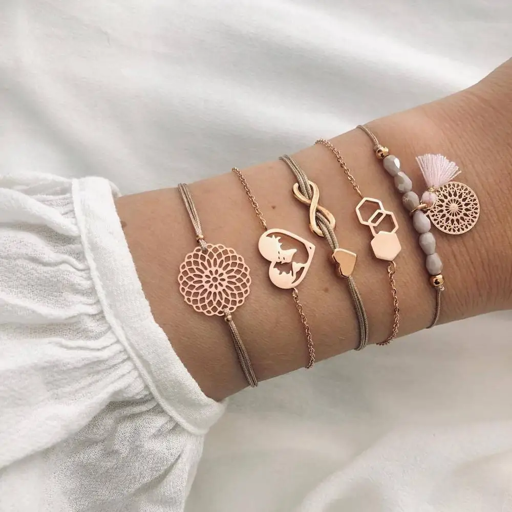 Fashion Gold bracelet women infinity set for women wholesale N96283