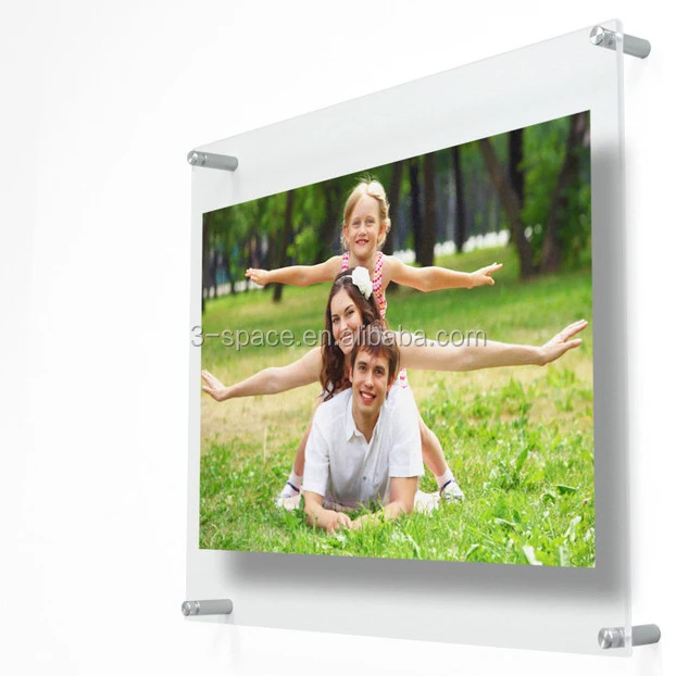 Clear Acrylic Wall Mount Floating Frameless 4x6 Picture Frame Different Available Size Buy