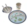 Children Food Bowl Bamboo Fiber Kids Snack Bowls Dishes Non Toxic Cartoon Tableware Dinnerware for Toddlers (Pink)