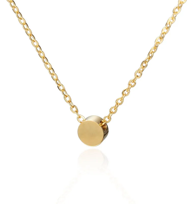 Hot sale stainless steel round dot simple gold necklace gold chain necklace designs