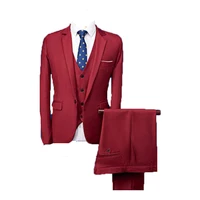 

Slim Fit Dinner Suit in Blue/Red Men Suits 3 Pieces